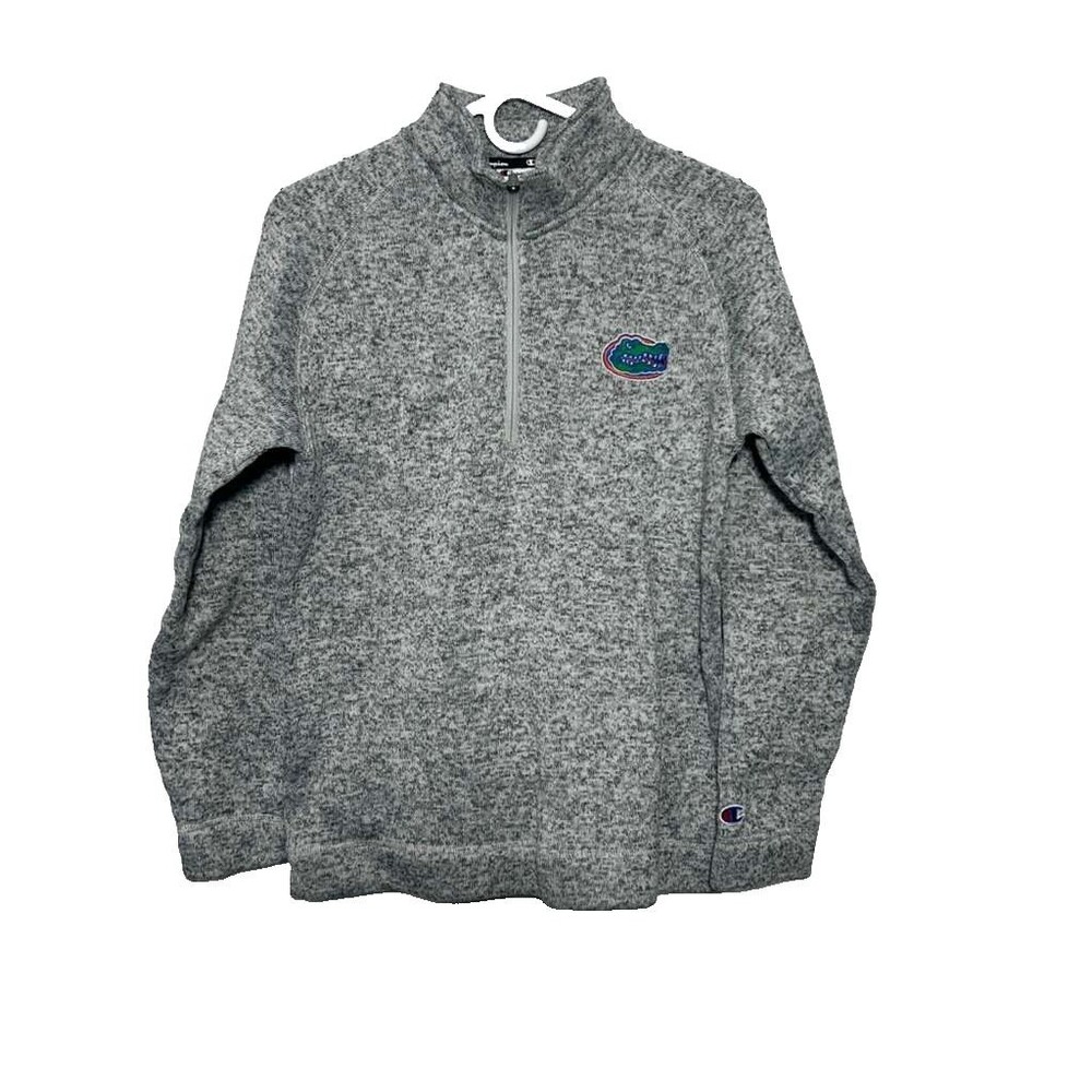 Champion UF Gators Quarter Zip Sweater Men's Small Gray Sweatshirt Half Zip